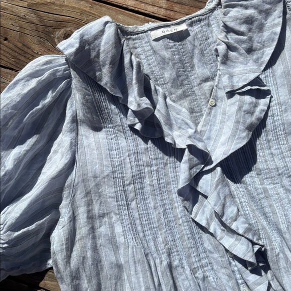 DOEN RUFFLE STRIPE TOP - M/L - Picture 5 of 7